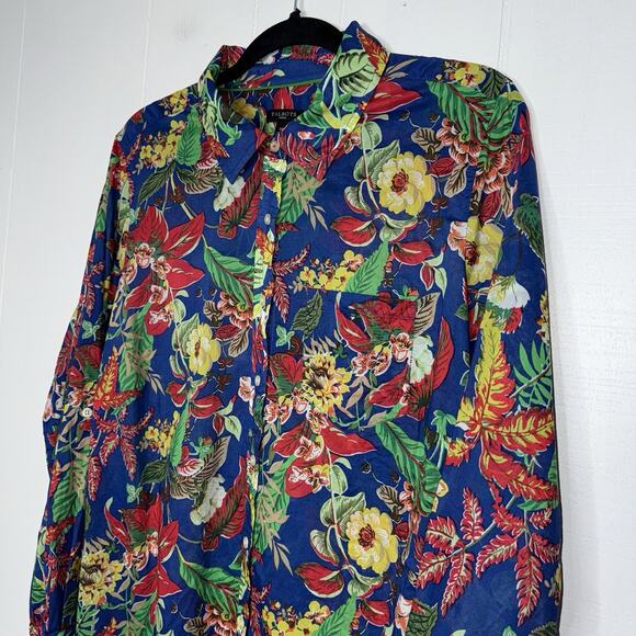 Talbots Women’s Tropical Floral Classic Shirt Button Up Long Sleeve Size 1X - Picture 3 of 6